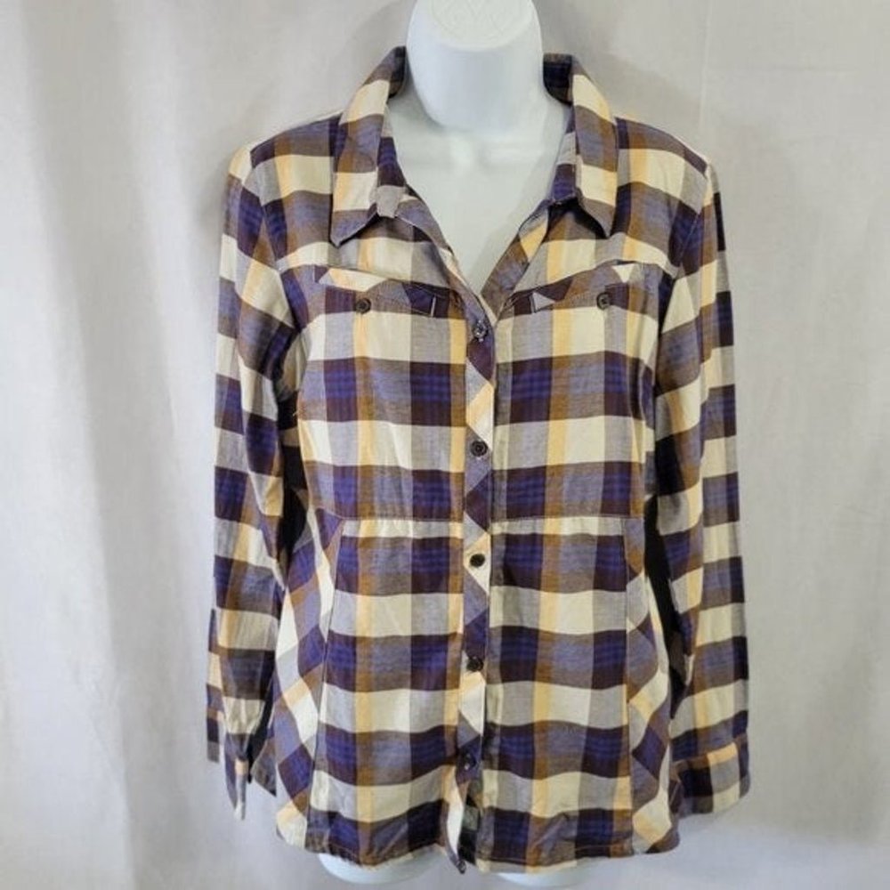 Columbia Women's Plaid Casual Long Sleeve Button Down Medium